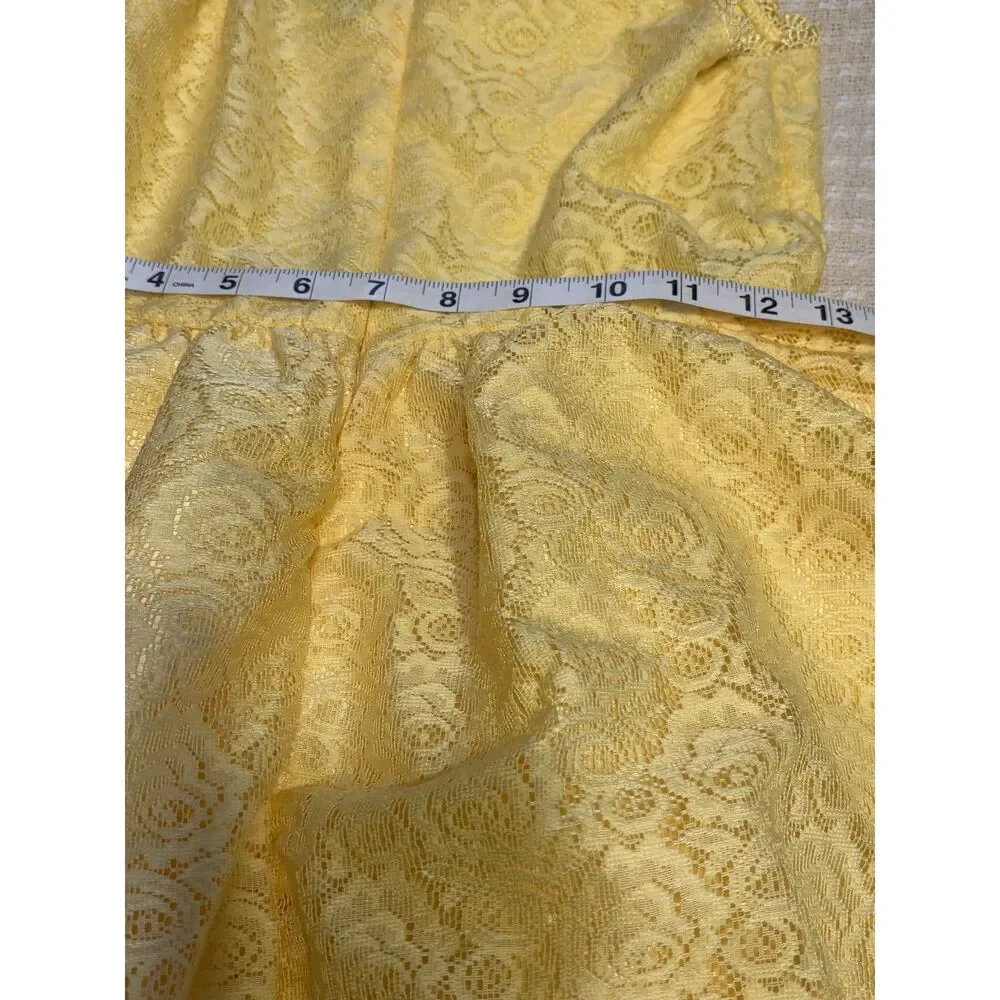 Disney D-Signed Belle Dress Girls M 10/12 Yellow Lace Princess Formal Party